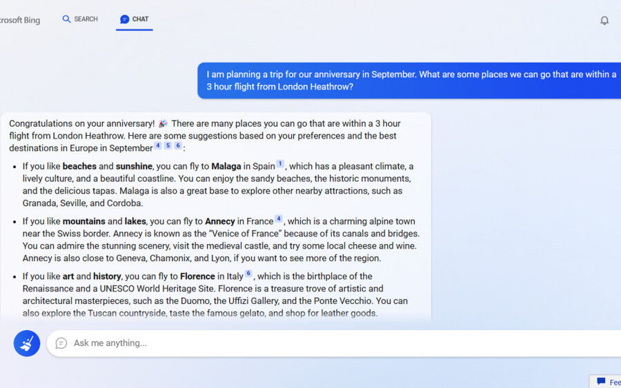 Risultati del confronto tra Microsoft Bing e ChatGPT